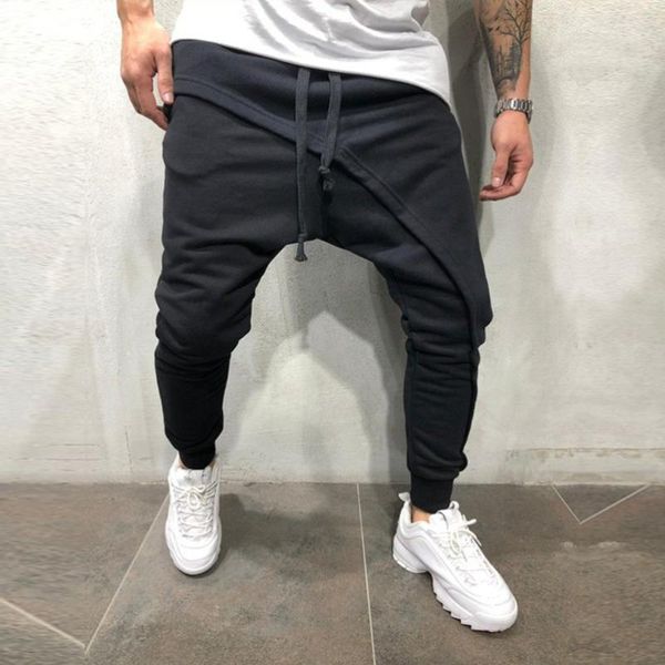 Pantalones de hombre Harun de gran tamaño Hip-hop holgados con piernas colgante informal de cintura baja