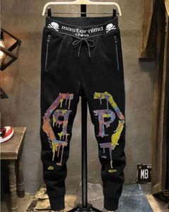 Herenbroeken Oversized heren katoenen broek Strass Hoge kwaliteit Hip Hop Streetwear Casual broek T240126