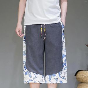 Herenbroek Oversized shorts Katoen panty mode sportkleding zomer streetwear kleur splicing print print elastische bodemstijl