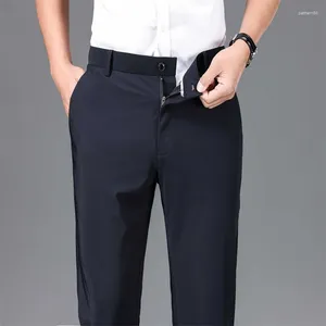 Herenbroek Pant Ice Silk Business Casual Summer Section Suite broek Stretch ADEMABELE SNEL DROGE ULTRA-DIER GROTE MATEREN 42