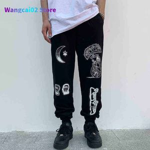 Heren broek broek hersendode gustavo zweetwedstrijd mannen vrouwen hiphop katoen seizoen 6 haarspoel broek graffiti print broek 022123H