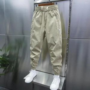 Pantalon pour hommes pantalon patchwork pantalon confortable cordon de crampon avec une taille élastique à la cheville conception des poches décontractées douces pour simples