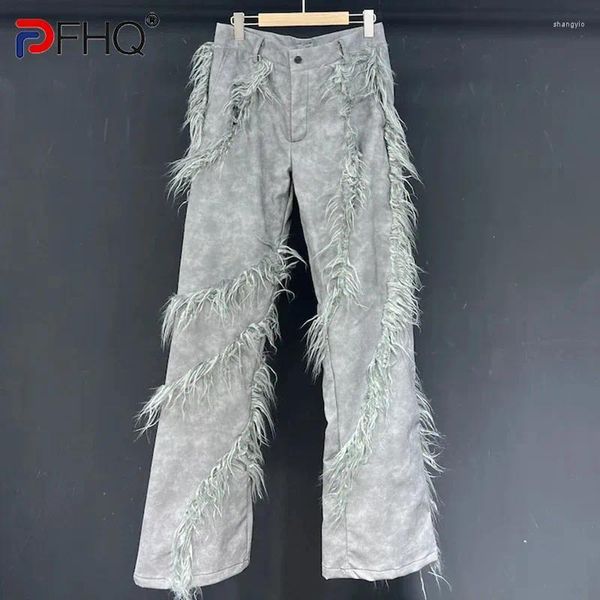 Pantalon masculin pfhq évasé en vrac ajustement puhniponile de niche de conception baggy beau pantalon masculin de l'industrie lourde printemps 21z4265