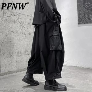 Pantalon pour hommes PFNW Automne et hiver Marée Punk Darkwear Cargo Large Jambe Droite Grande Taille Femme Gothique Mode Chic 12Z6393