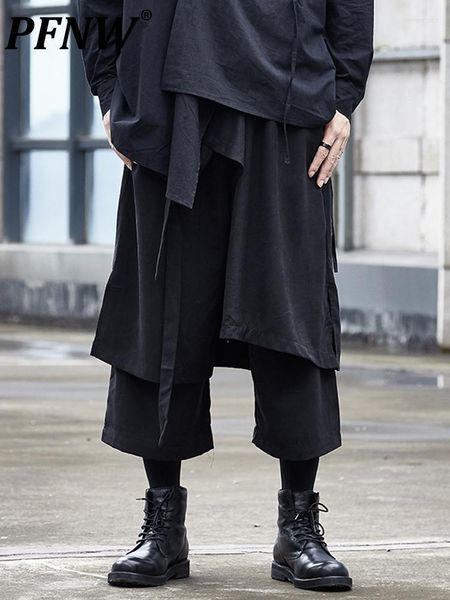 Pantalon homme PFNW Darkwear jupes deux pièces bas foncé Yamamoto Yaosi Style coiffeur homme femme jupe longueur cheville 12A3454
