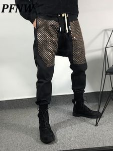 Pantalons pour hommes PFNW sequin patchwork sarouel hommes style hip-hop vêtements de rue taille élastique décontracté lâche Harajuku hommes 12A1593 230609