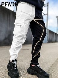 Pantalons pour hommes PFNW Solid Tops Poche cousue Cargo Dark High Street Streetwear Automne Lâche Tendance Techwear Mâle Darkwear 12A1697 230320
