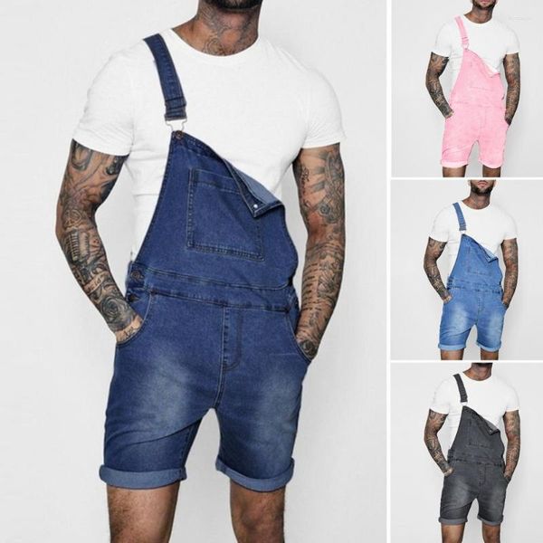 Pantalons pour hommes rose Denim ensemble Shorts pour hommes 2023 mode Hip Hop Streetwear hommes Jeans grande taille court Jean combinaisons