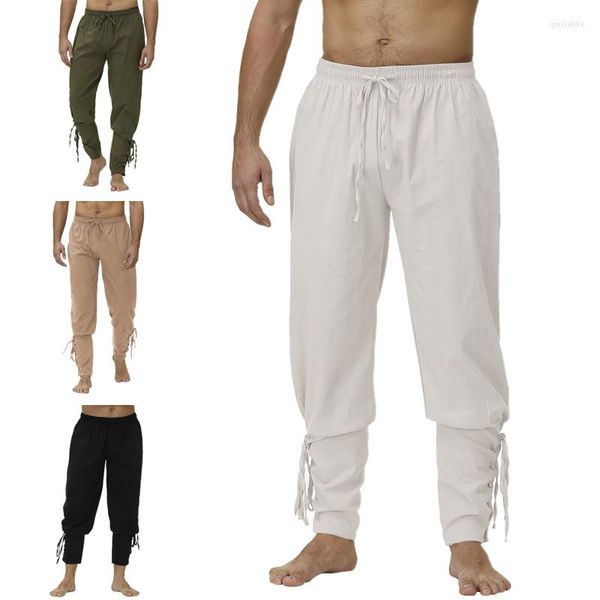 Pantalones para hombres Pirata para hombres Caballero Cosplay Renacimiento Medieval Fiesta de Halloween Traje gótico Pantalones Masculino Ropa sólida