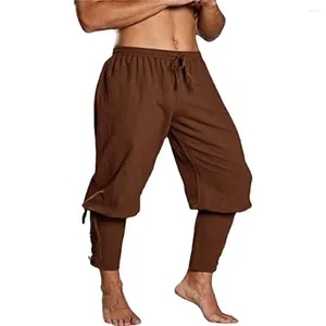 Pantalons pour hommes Pirate pour hommes Vintage Viking Cosplay Pantalon avec taille élastique Renaissance Style Costume Vêtements