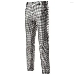 Pantalones para hombre a cuadros con lentejuelas y purpurina, fiesta disco, pantalones de bailarina, club nocturno, DJ, puesta en escena, espectáculo, bolsillo, informales, largos