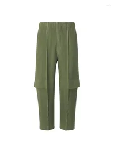 Pantalon pour homme, salopette plissée, vert armée, court, décontracté, ample, japonais, marqué JF144.