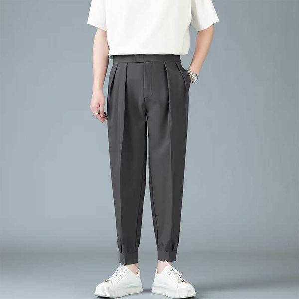 Pantalons pour hommes Plis Pantalons sarouel décontractés pour hommes Style japonais Pantalons amples Harajuku Pieds masculins Couleur unie Pantalons pour jeunes Streetwear Z0225