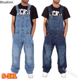 Pantalons pour hommes grande taille 4XL 5XL mode salopette en jean décontracté homme jean bretelles combinaison travail ample mâle 2023 231208