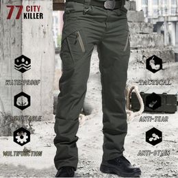 Pantalons pour hommes Pantalons tactiques de ville de grande taille Hommes Pantalons de combat imperméables militaires Hommes Armée SWAT Multi-poches Joggers résistants à l'usure S-5XL 231021