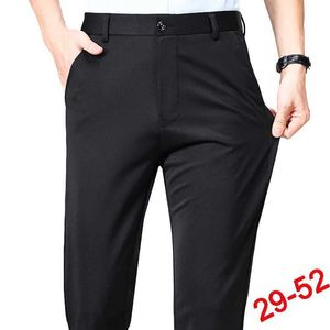 Herenbroek plus size heren zakelijke pak broek elastische formele kleding broek klassieke zwarte broek voor mannen y240514