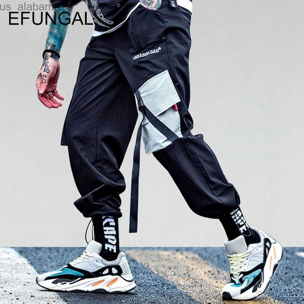 Pantalones para hombres Bolsillos Pantalones de carga Hombres Harem Joggers Baggy Harajuku Moda Swag Track Sweetpants FD103 Mens 240308