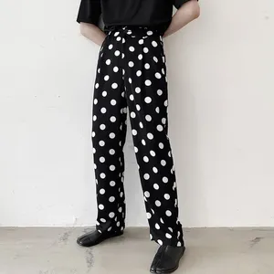 Herenbroeken Polka Dot Chiffon Casual Streetwear Joggers Heren 2023 Losse mode Lichtgewicht Rechte wijde pijpen