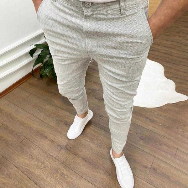 Pantalons pour hommes Pantalons décontractés populaires Zipper Fly Streetwear Bottoms Slim Fit Super Stretch Pantalon AA230511