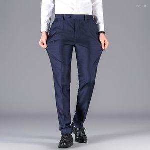 Pantalon pour hommes, coupe classique, coupe classique, taille extensible, plissé sur le devant, à la mode, costume en treillis, pantalon d'affaires, 2023, 298