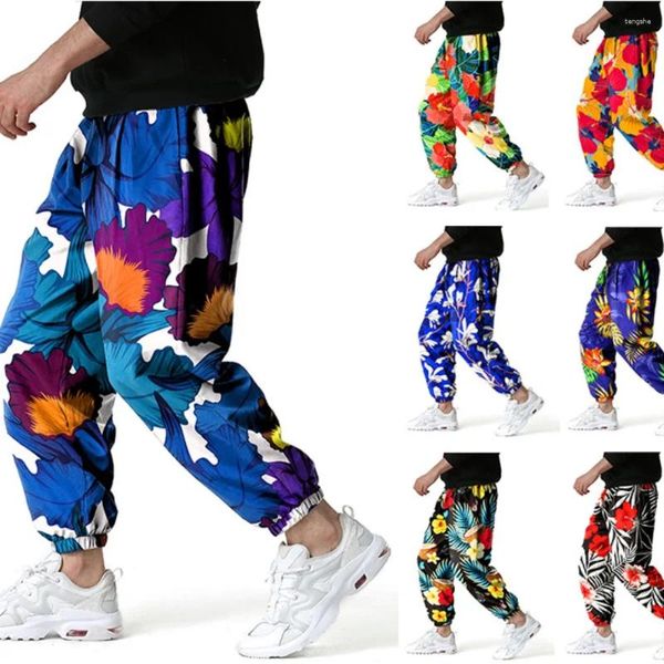 Pantalones de hombres impresos Harun Men 2023 Europa y América Flowe de anacardos de la calle suelta