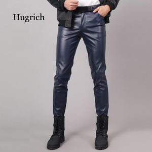 Pantalons pour hommes Pu Cuir Hommes Slim Fit Stretch Mode Casual Haute Qualité Zipper Skinny Discothèque Faux Hommes Plus Sizemen