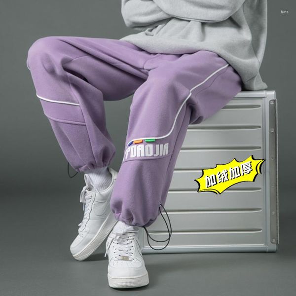 Pantalons pour hommes Pantalons de survêtement en coton violet pour hommes Tendances de la mode Joggers Vêtements Adolescent Casual Leggings Cargo Coloré Harajuku Streetwear