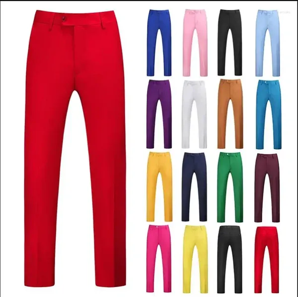 Pantalones para hombres Púrpura Blanco Verde Rosa Rojo Borgoña Amarillo Rosa Cielo Azul Traje Hombres 5XL Vestido de gran tamaño Formal para