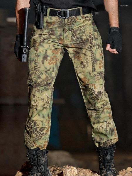 Pantaloni da uomo Pantaloni mimetici mimetici tattici da uomo Pantaloni da campeggio militari da combattimento impermeabili