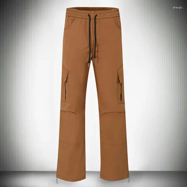 Pantalones para hombres Calidad Hombres Color Sólido Cintura Elástica Jogger Hombre Cordón Pecho Pantalones Sweetpant Pantalón Pantalones De