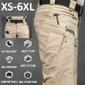 Pantalons pour hommes Pantalon militaire extérieur à séchage rapide poches lti pantalon tactique élastique imperméable grande taille 6XL pantalon cargo décontracté vêtements pour hommes L231129