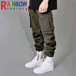 Herenbroek Rainbowtouches 2022 Brand Heren Casual Sports Pants Mode Knop buitenshuis Big Proket Men Elastische Zipper Bosse voetbroek T220909