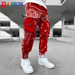 Pantalons pour hommes Rainbowtouches Cargo pantalons de survêtement hommes poche zippée hommes Bandana motif tissu pantalon de course 230203