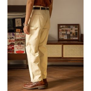 Pantalon pour homme Pantalon de peintre tornade rouge Pantalon de charpentier homme droit décontracté de couleur crème 230425