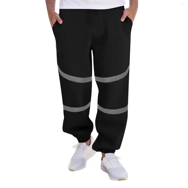 Pantalons pour hommes réfléchissants décontracté rayure uniforme d'hygiène haute visibilité travail pantalons de sécurité sport