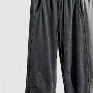 Pantalon masculin Retro 2023 Pantalon de sport non tissé pour hommes 380gsm lavage lourd coton trois pochels stylel2405