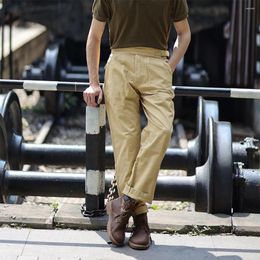 Pantalons pour hommes Rétro Style britannique américain Salopette 23 Automne Mode Solide Élégant Simple Confort Gurkha Silhouette Droite