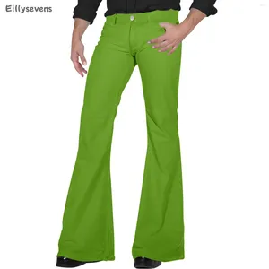 Herenbroeken retro disco uit de leding losse stretch vintage broek passen comfortabele twill pantalones