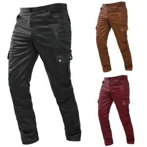 Pantalon pour hommes rétro pour hommes pu en cuir pantalones cuero plus taille 5xl moto artificiel en cuir artificiel pantalones punk rock hombrel2405