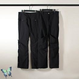 Pantalon pour hommes, imprimé High Street, déconstruit, à boutonnage, micro évasé