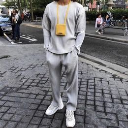 Mannen Broek Ruches Verticale Gestreepte Rechte Baggy Heren Retro Streetwear Casual Geplooide Pak Harlan Broek 2023 Mannen Kleding