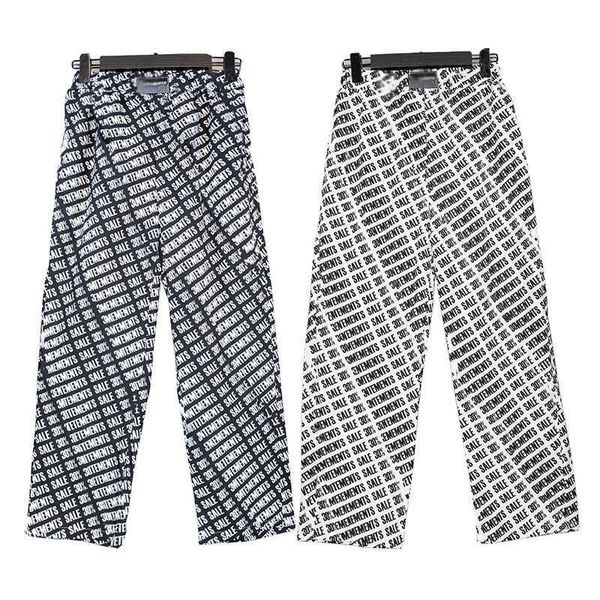 Pantalons pour hommes plein écran lettres imprimées rayures diagonales sports décontractés jambe large pantalon droit pour hommes et femmes T230220