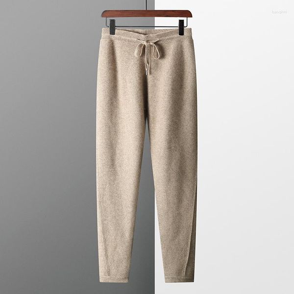 Pantalones para hombres Venta de leggings de cachemira Cómodo de gama alta Color sólido Tejido Otoño e invierno Legging largo ancho