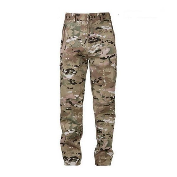 Pantalones para hombres Piel de tiburón Softshell Táctico Camuflaje militar Hombres Ejército de invierno Impermeable Térmico Camo Caza Pantalones de lana 230428