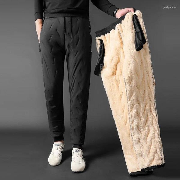 Pantalons pour hommes Sherpa Sous-vêtements Streetwear Joggers Hommes Vêtements d'hiver à l'extérieur Velours et épaississement extérieur coupe-vent thermique confortable