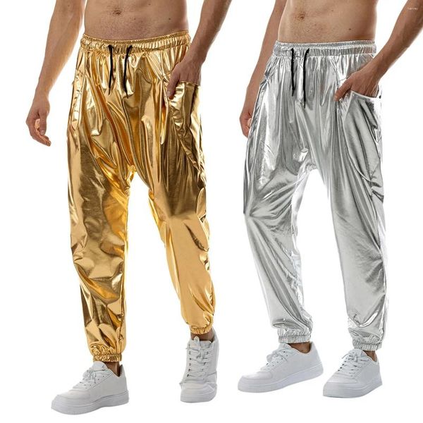 Pantalon pour hommes brillant Gold Metallic Jogger Sweatpant
