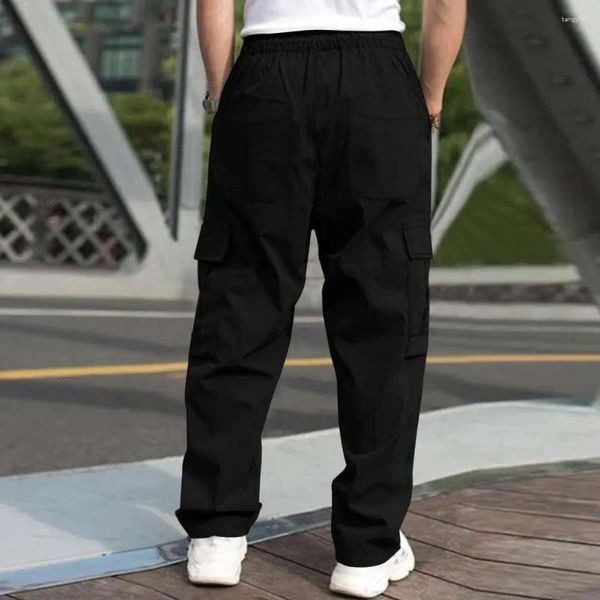 Pantalons pour hommes Poche latérale Hommes Pantalons de survêtement Streetwear Cargo avec cordon de serrage à la taille Plusieurs poches pour un confort élégant au quotidien