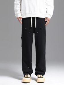 Herenbroek zijriem button-down houtkap joggingbroek rechte been losse zware katoenen high street broaks