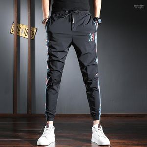 Pantalons pour hommes Joggers à rayures latérales Hommes Sport 2023 Mode d'été Noir Slim Fit PantalonBoun22