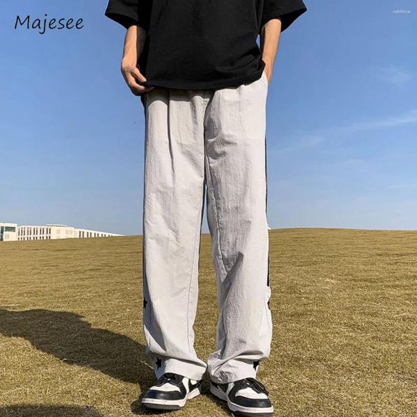 Pantalons pour hommes Bande latérale Hommes Patch Travail Droit Sportif Fitness Longueur de la cheville Adolescents en vrac Style américain Beau Loisirs de plein air